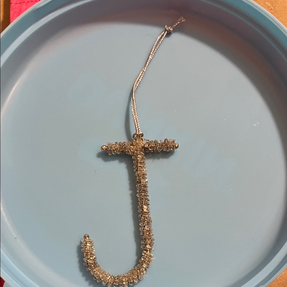 Beaded Letter J Ornament